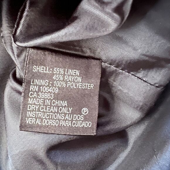 Tahari Dress Women's Size 2 Black Ruffle Front Sleeveless Linen Blend - Picture 6 of 6